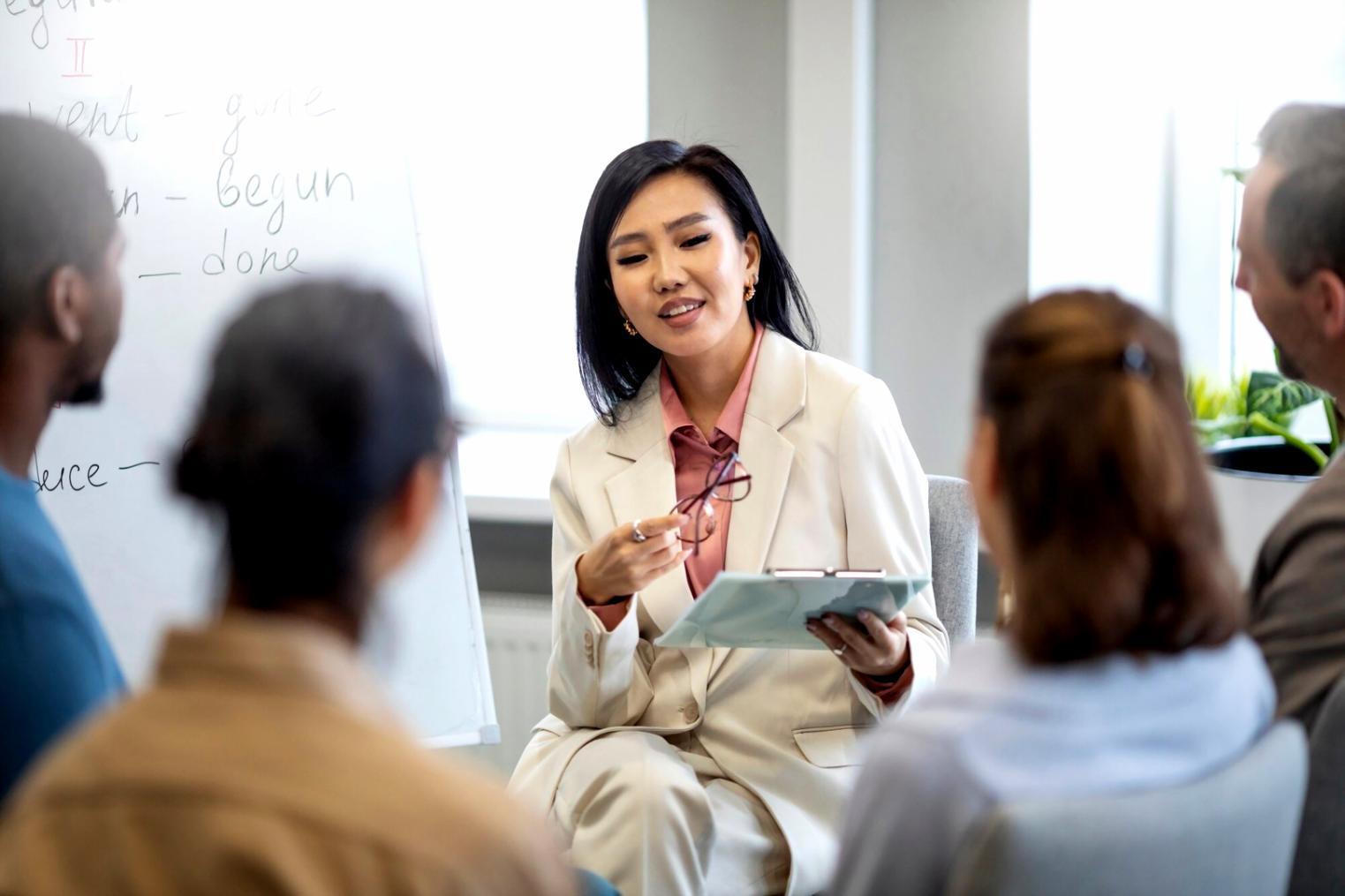 Professional meeting discussing financial planning strategies